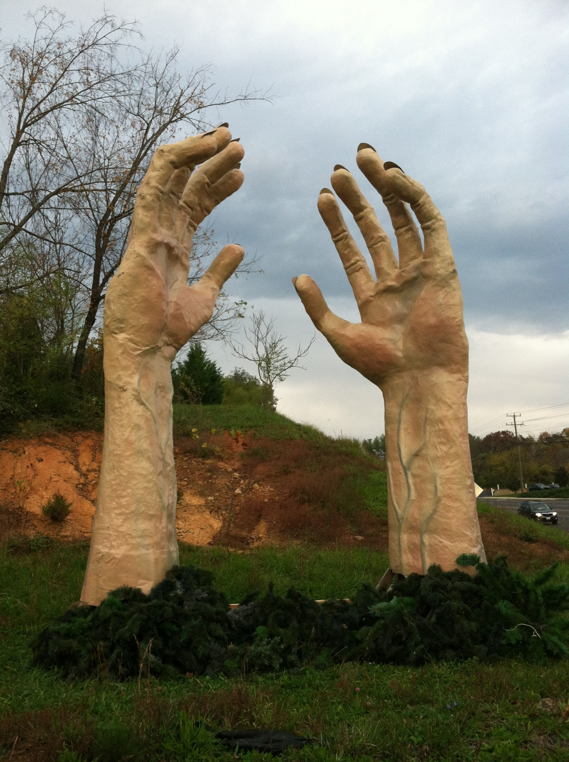 Artist's hands create Halloween spectacle
