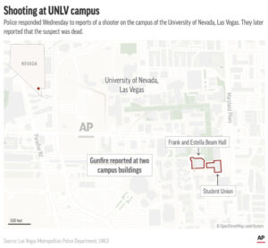 Photo of map of UNLV campus