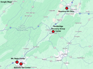 Graphic showing the veteran support facilities in the region.