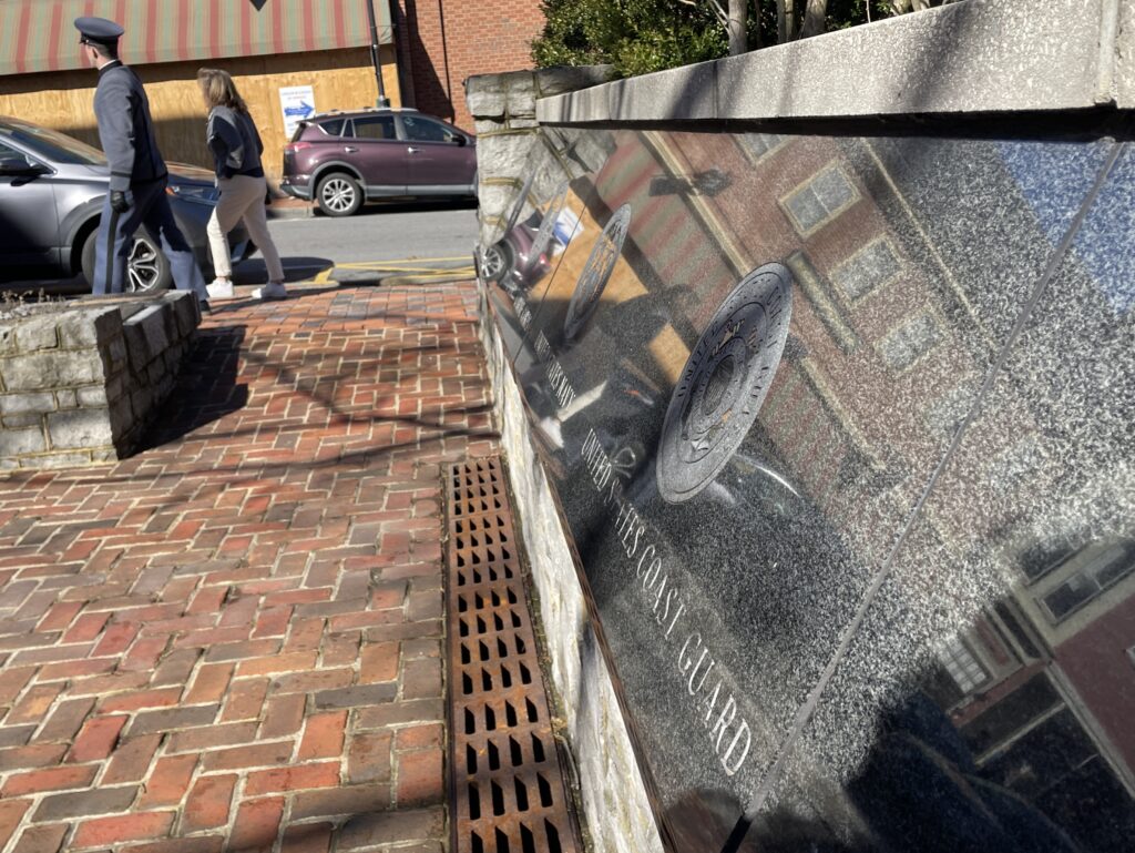 Close up of Veterans Memorial plaque