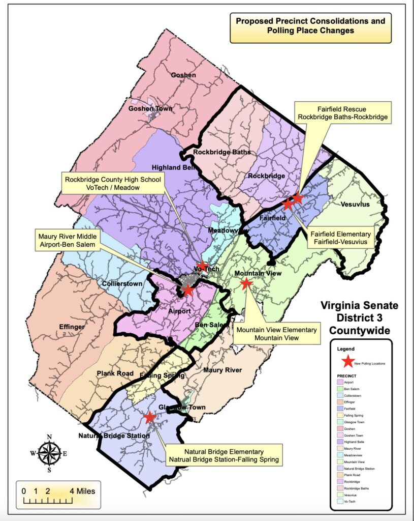 The map of proposed precinct consolidations. 