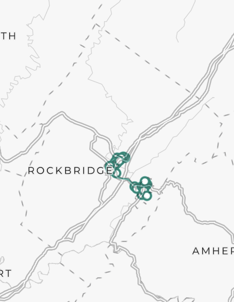A map of the Maury River Express route.