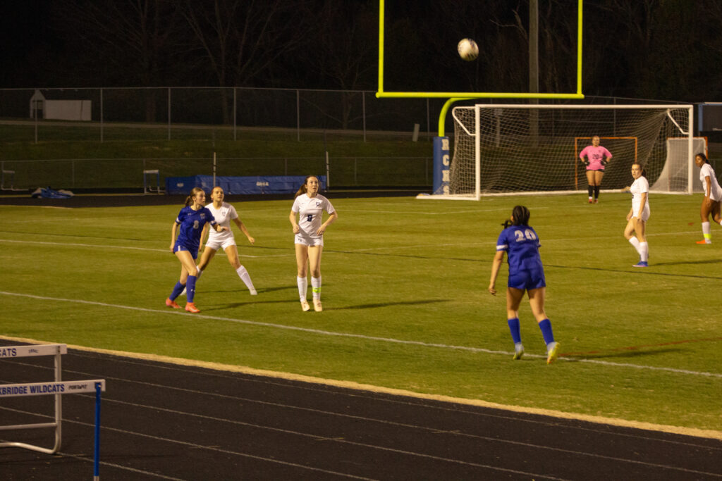 Allison Licona-Asto (right) throws the ball in to Elsa Kerin-Rice. 