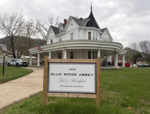 The outside Blue Ridge Abbey in Buena Vista.