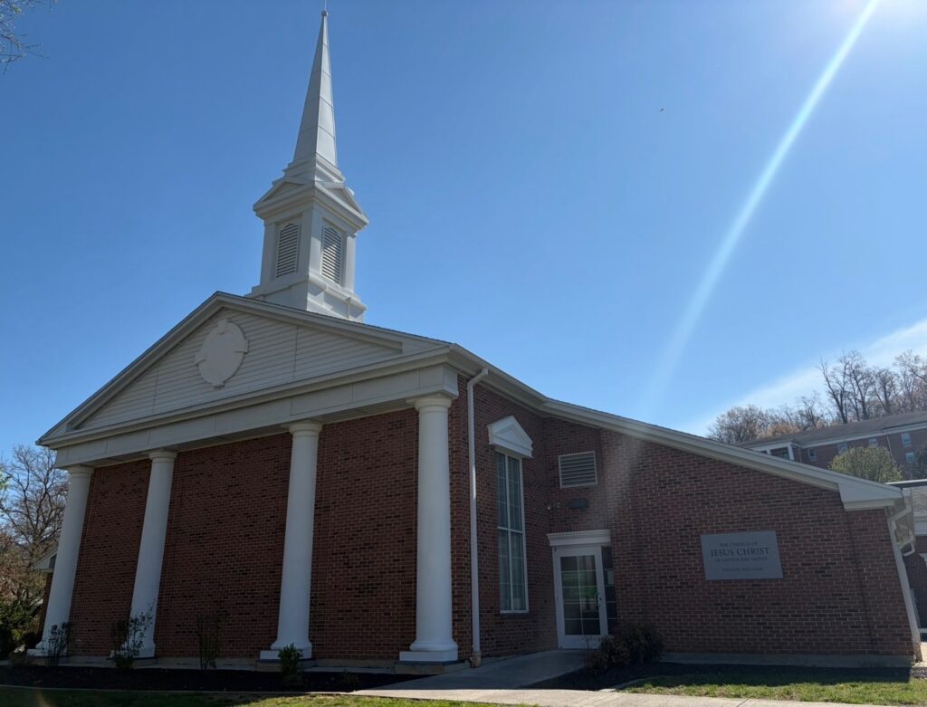 The exterior of an LDS church. 