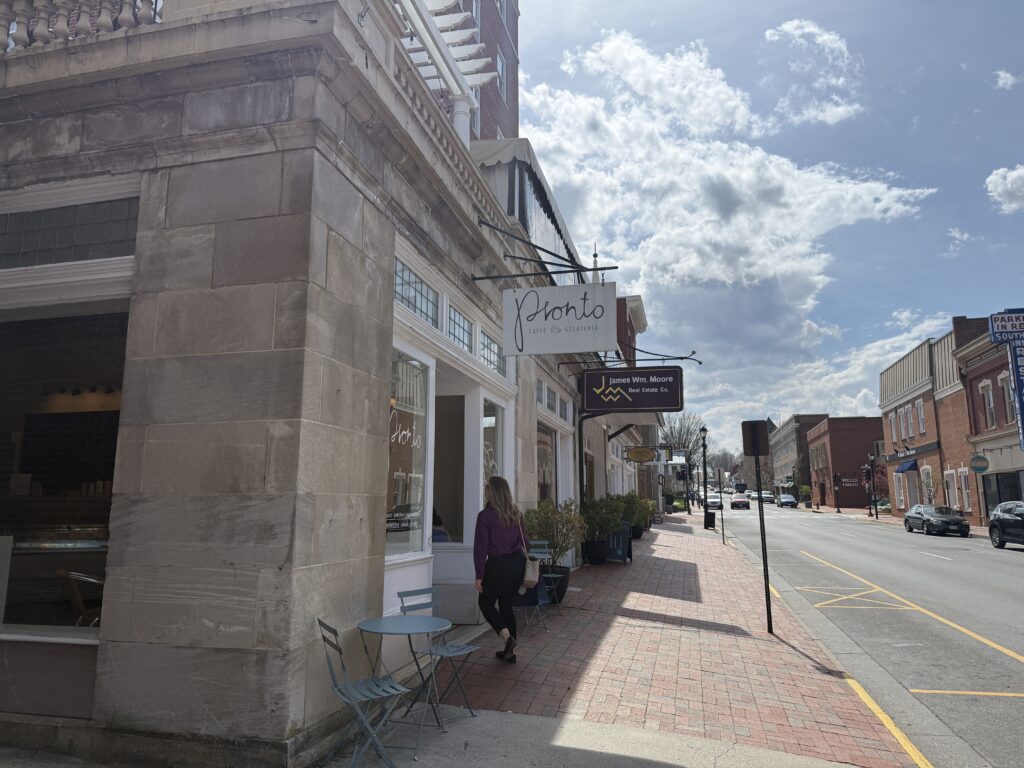 A customer enters Pronto, another coffee shop just around the corner from the former Lexington Coffee Shop.